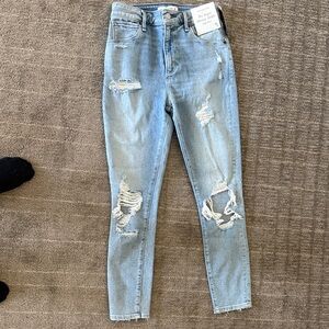 Abercrombie & Fitch Light Blue Distressed Skinny Jeans